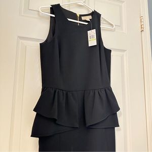 New! 💜 MICHAEL KORS Women's Peplum Dress Size 4 Black